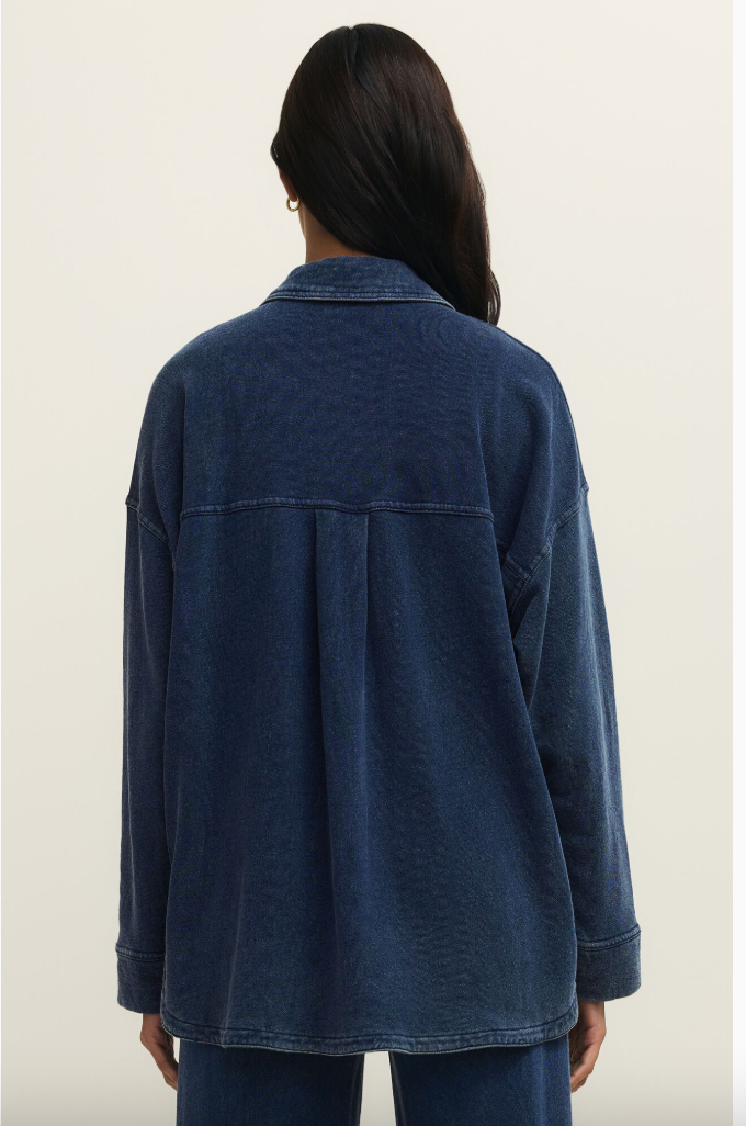 Z supply All Day Knit Denim Jacket in Indigo