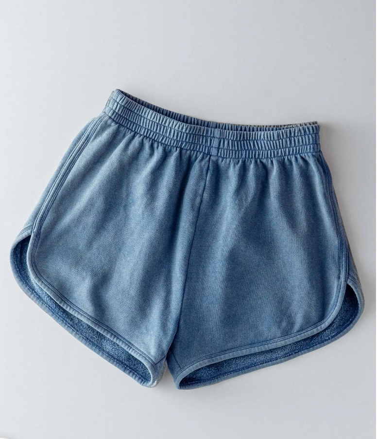 French Terry High Rise Lounge Shorts (cream or denim)