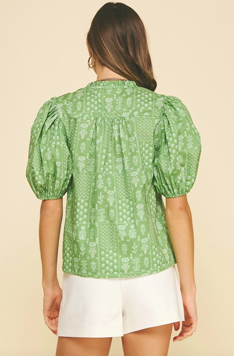 Floral Button Top