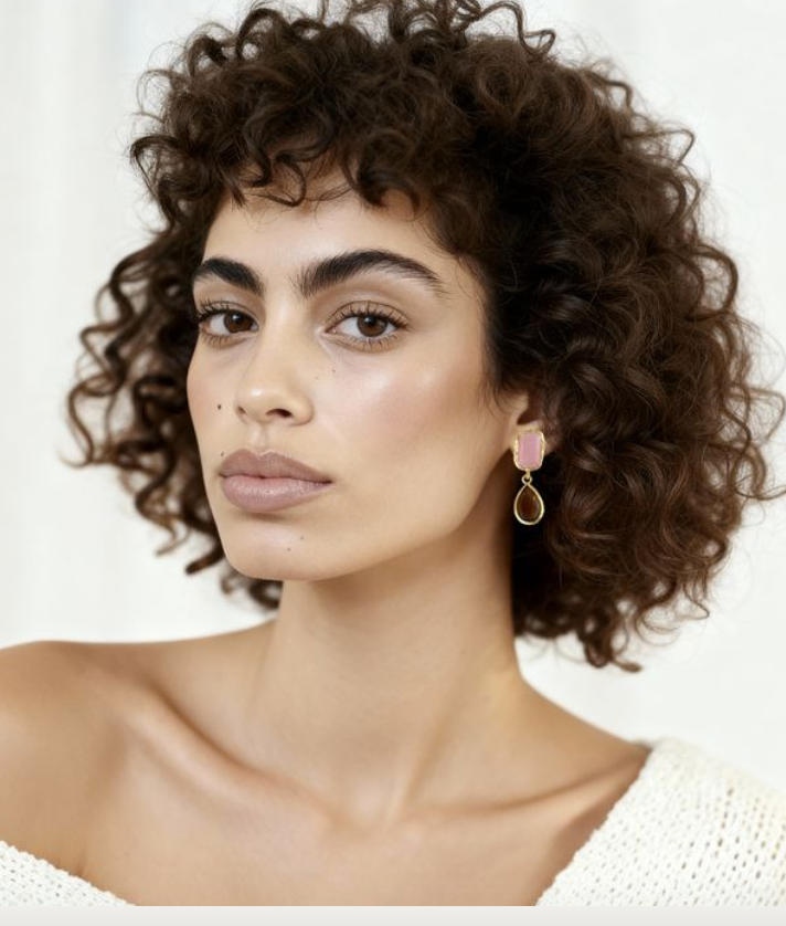 Loren Earring in Ocean Mist or Pink