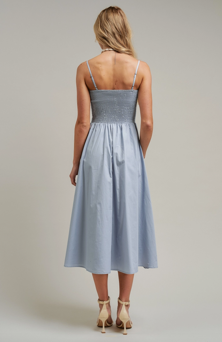 Classic Spaghetti Strap Dress with Smocked Top