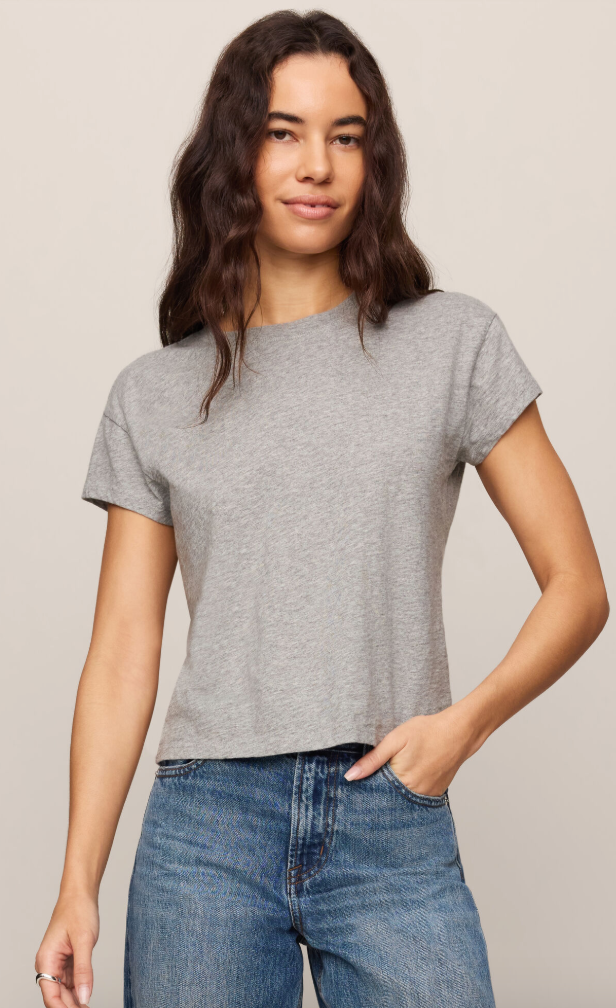 Modern Slub Tee in Heather Grey or Eclipse