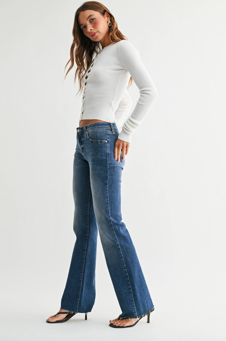 Low Rise Boot in Medium Blue