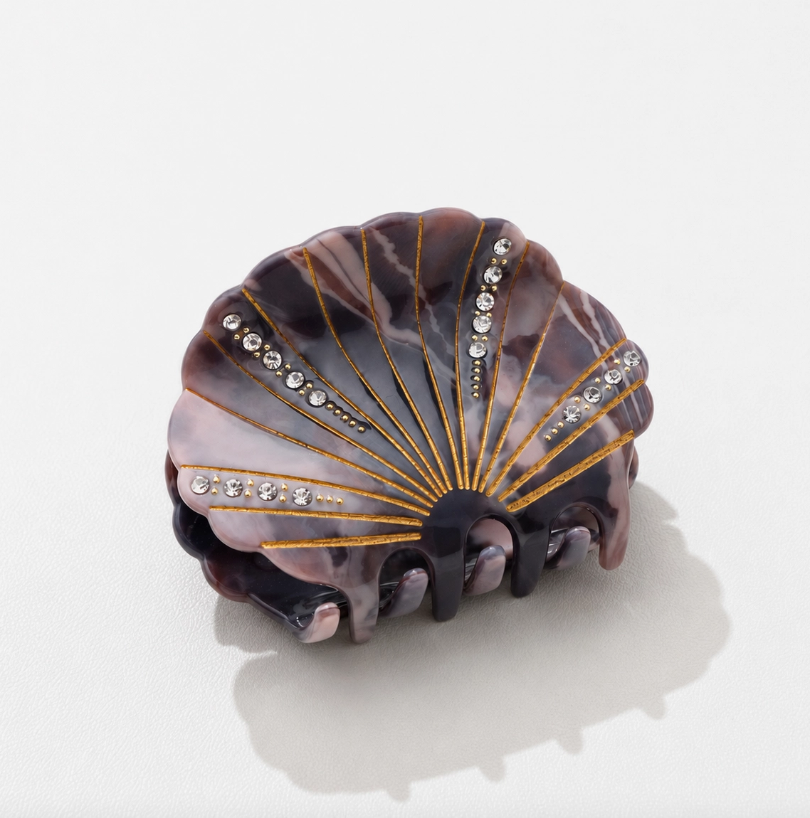 Rhinestone Seashell Clip in 2 colors