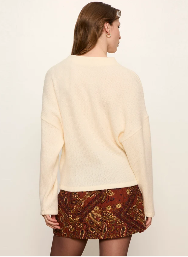 Ribbed Dolman Sweater in Bone