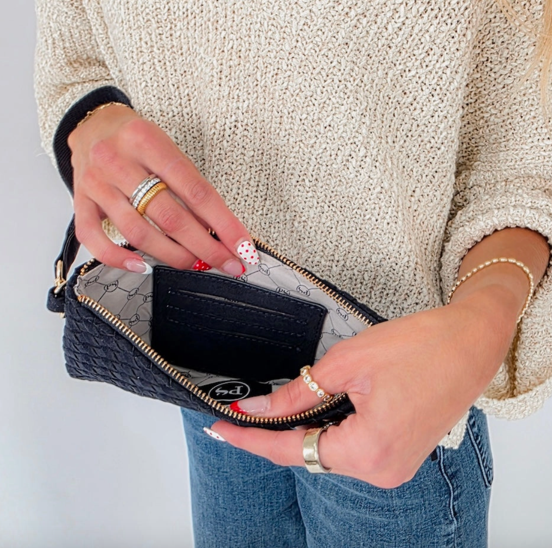 Emma Woven Clutch in Faux Suede (3 colors)