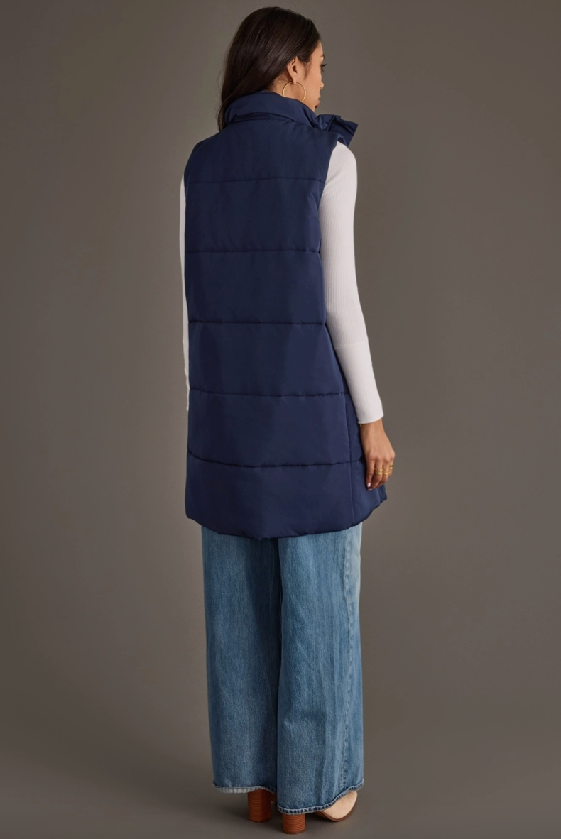 Long Light-weight Navy Vest