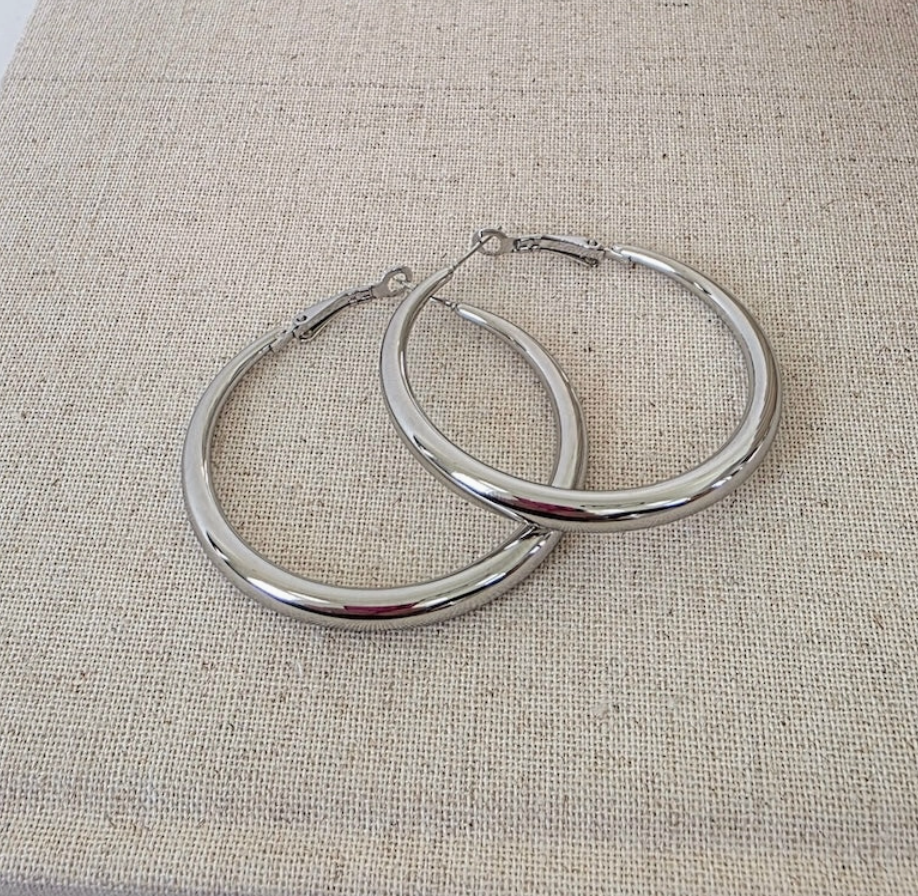 Classic Hoop Earring (waterproof) in Gold Or Silver