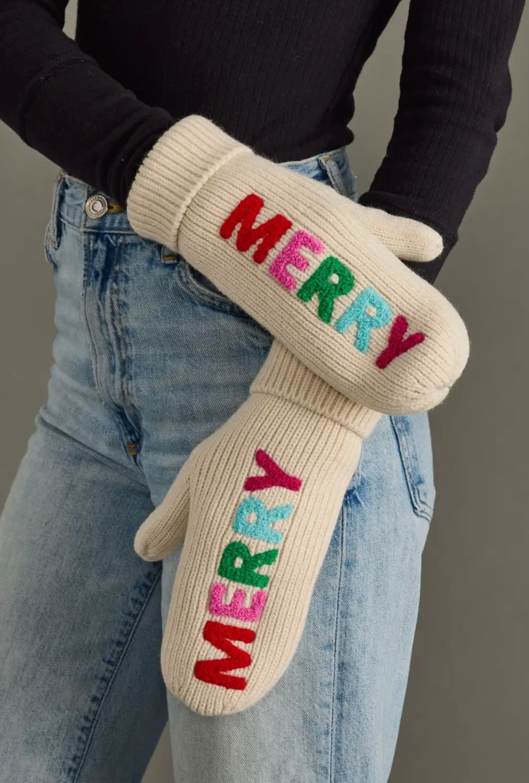 Beige Merry Mittens