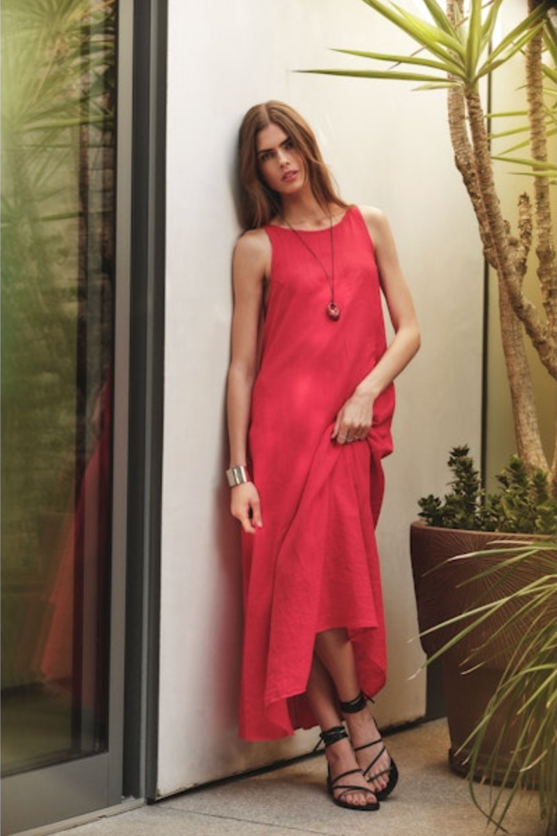 Reta Tank Maxi Dress in Cobble OR Red