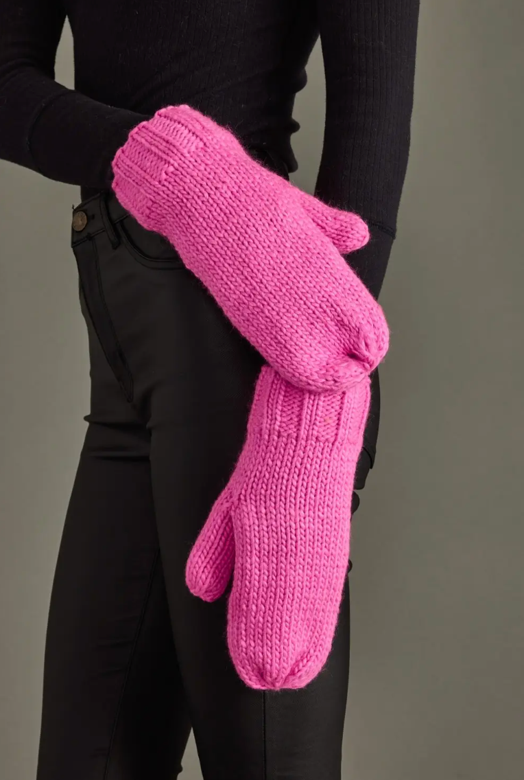 Pink Knit Mittens