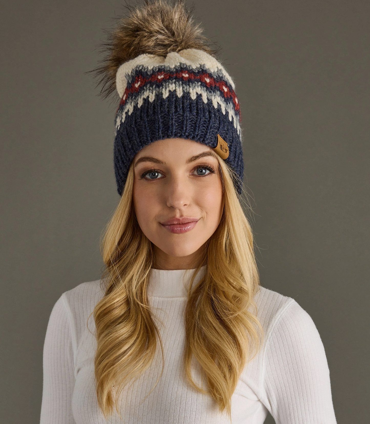 Patterned Pom Hat