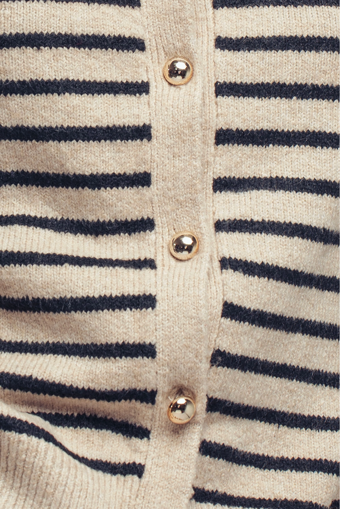 Parisian Striped Cardigan in Ivory or Khaki
