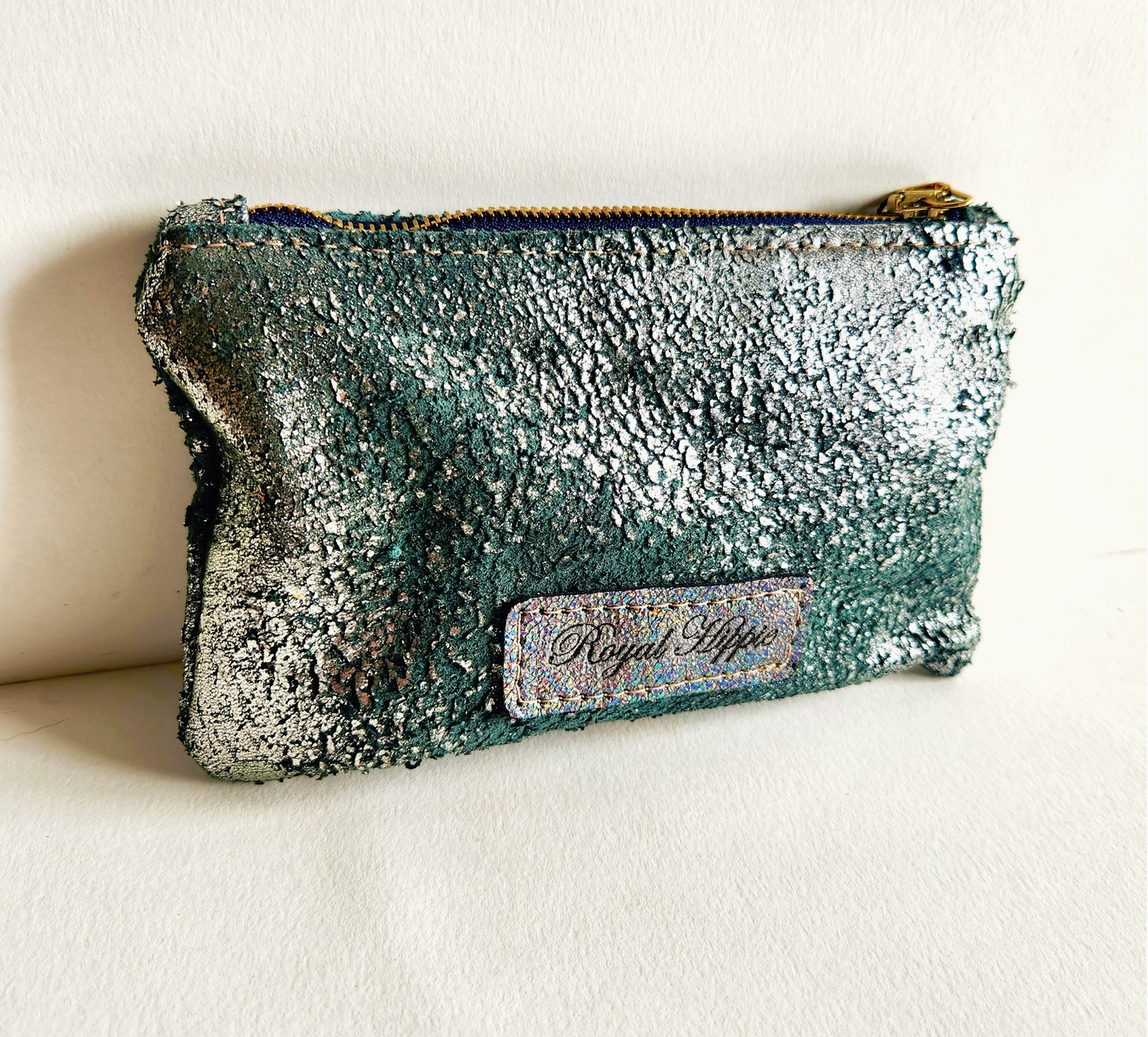 Italian Distressed Pouch with French Ribbon Detail (3 colors)