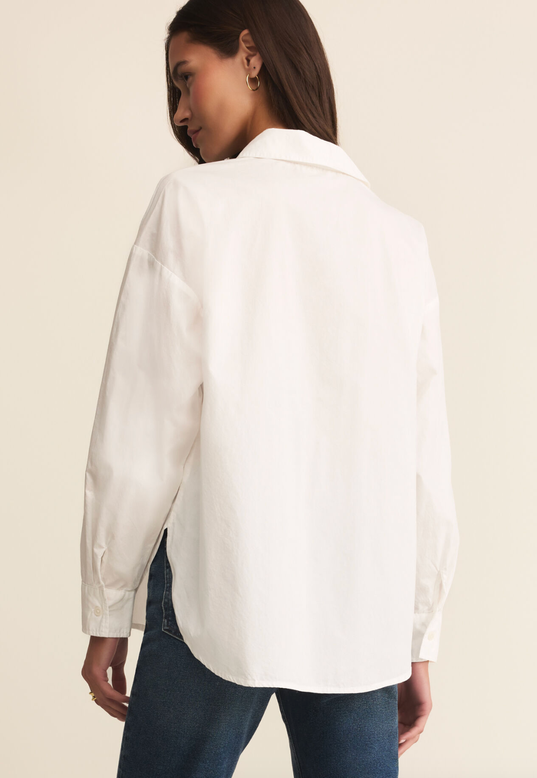Elevated Poplin Button Down in White