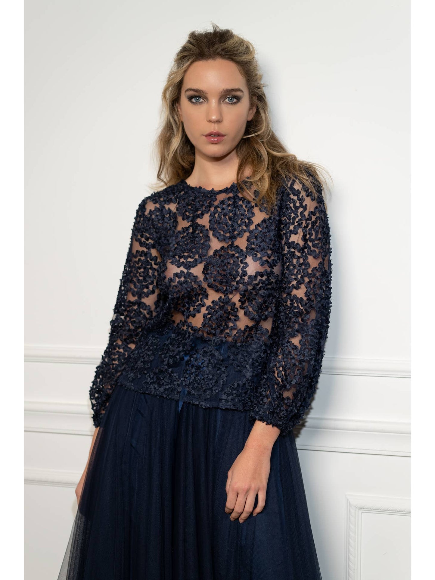 Chokolate Paris Sheer Roses Blouse (4 colors)