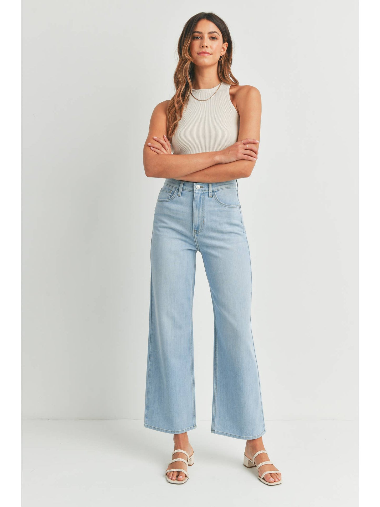 Just Black Denim Retro Wide Straight in Light Denim