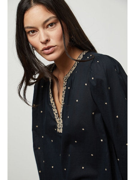 Velvet by Graham & Spencer Ania Boho Top in Vintage Black