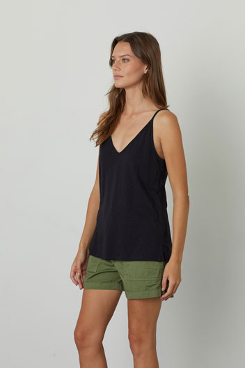 Velvet by Graham & Spencer Molly Slub Double V Tank