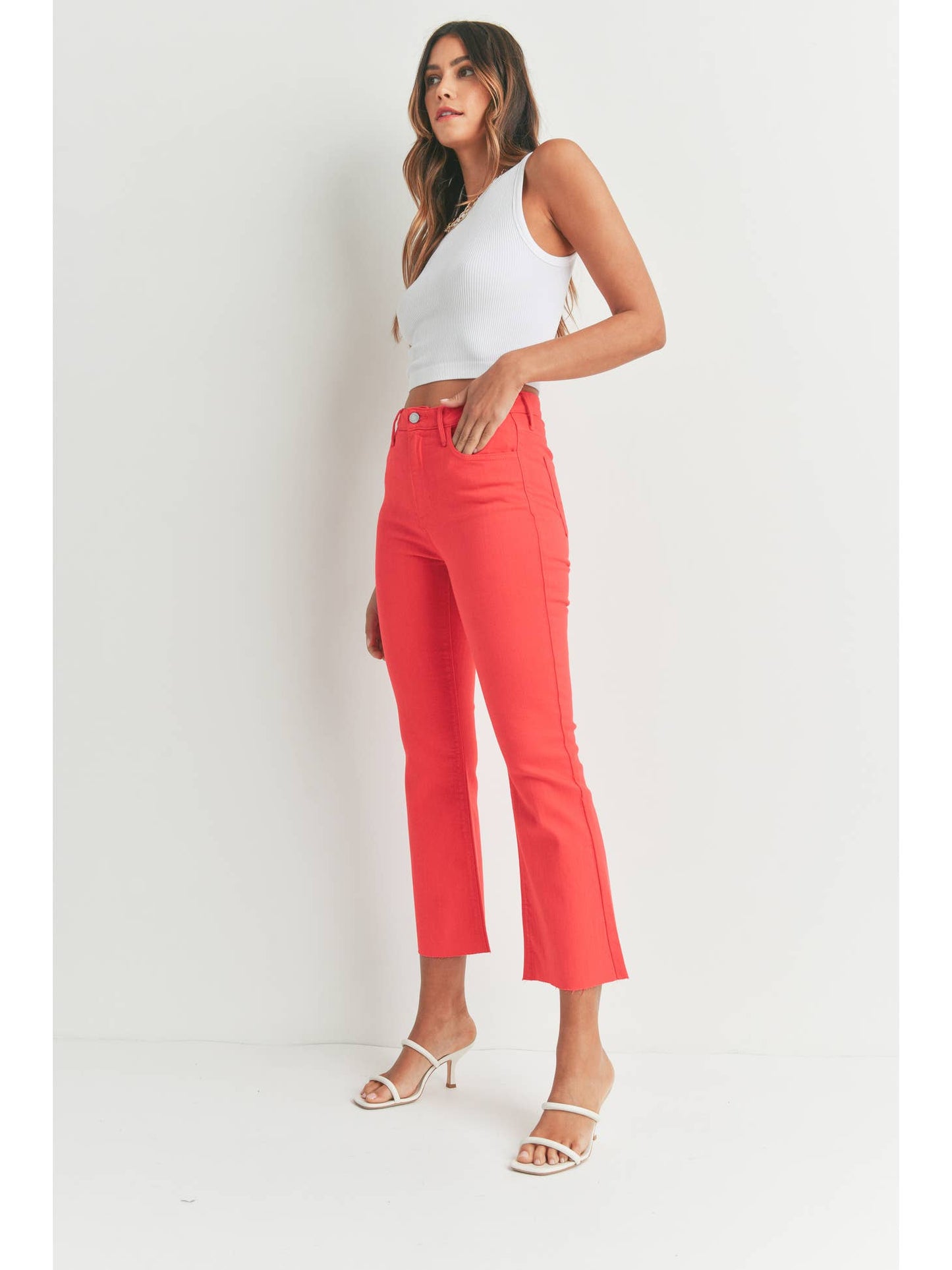 Just Black Denim HR Tonal Crop Flare