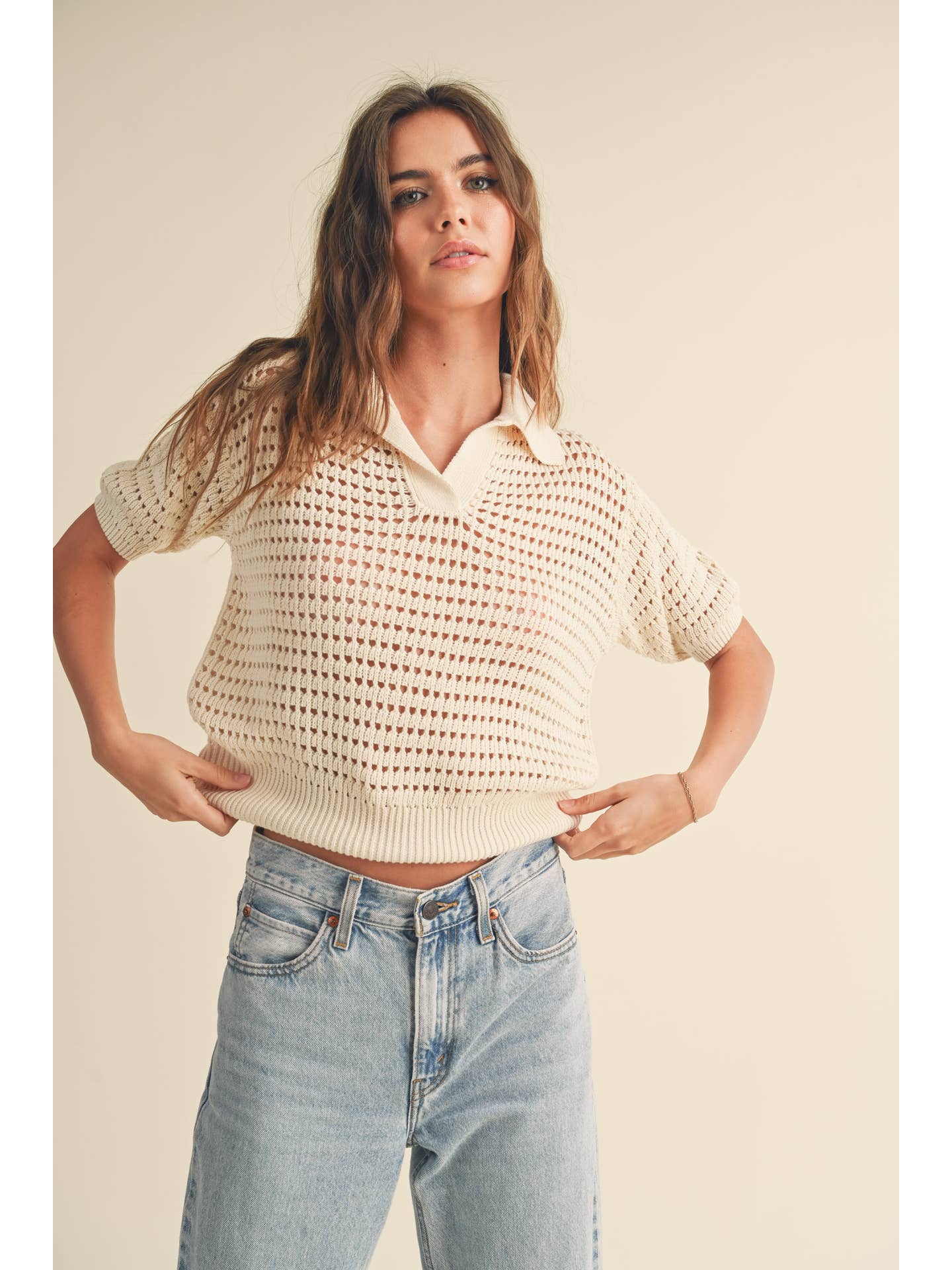 Crochet Collared Top (3 Colors)