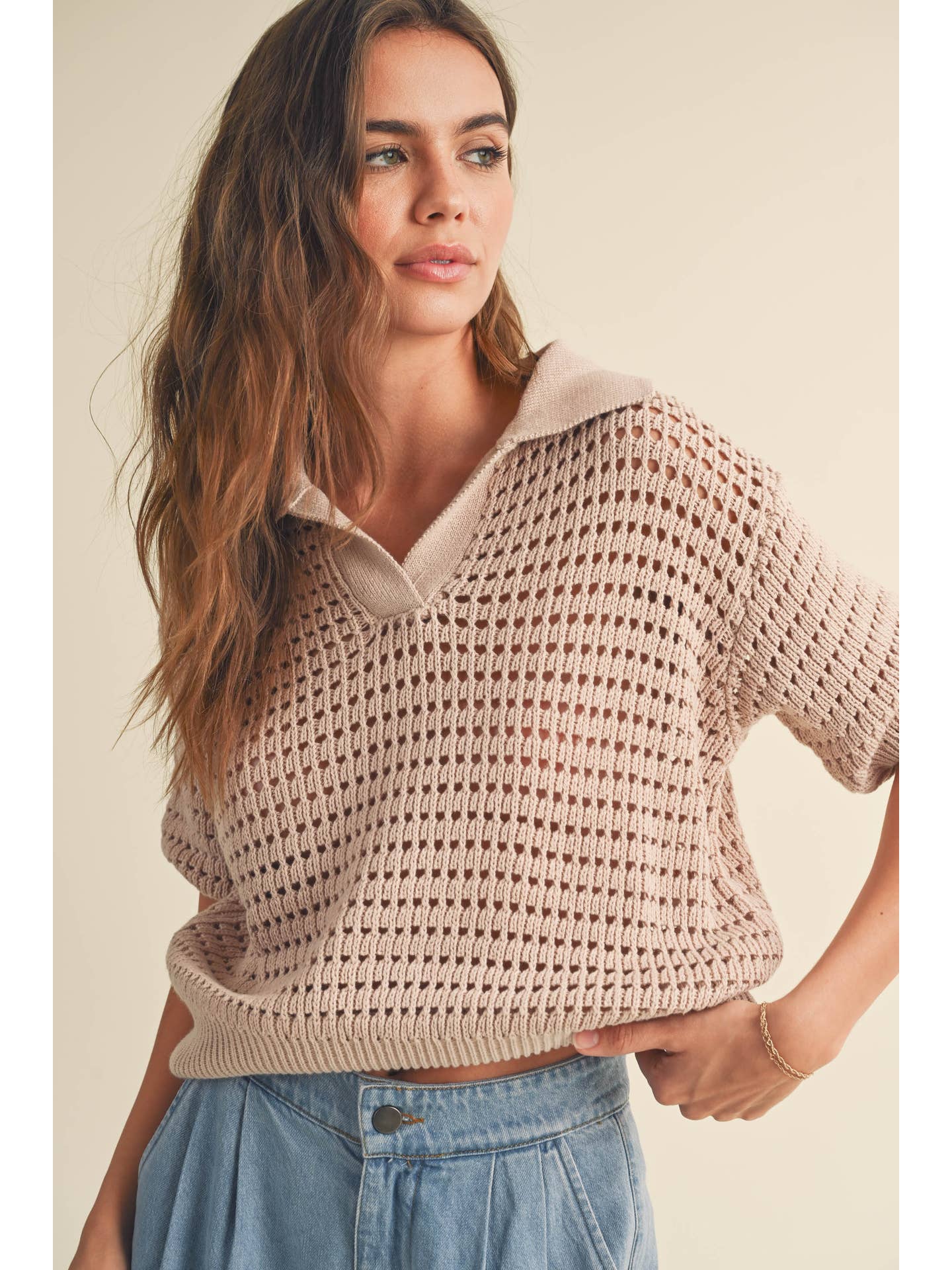 Crochet Collared Top (3 Colors)