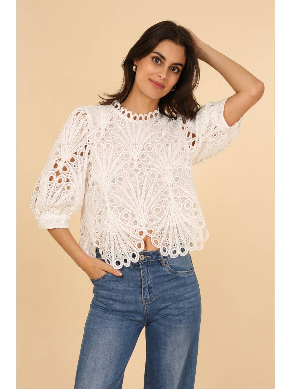Chokolate Paris Daisy Lace Top