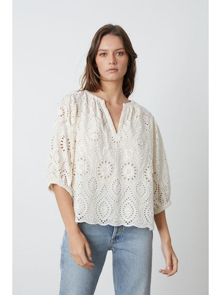 Velvet by Graham & Spencer Quinn Eyelet in Ivory