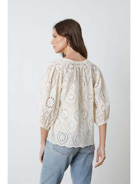 Velvet by Graham & Spencer Quinn Eyelet in Ivory