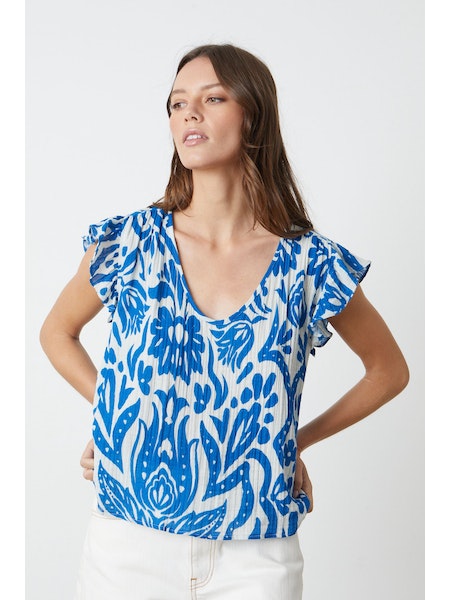 Velvet by Graham & Spencer Aleah top in Blue
