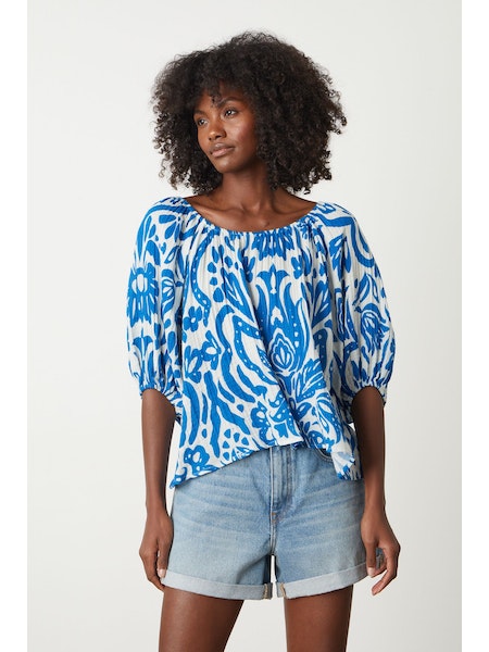 Velvet by Graham & Spencer Candice Top in Blue