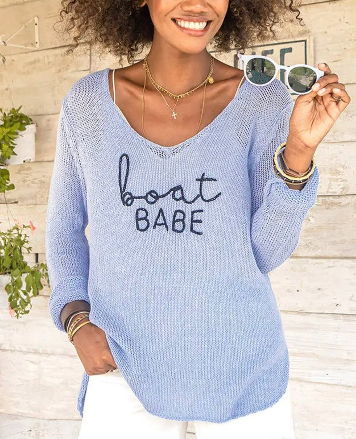 Wooden ships Boat Babe in Blue