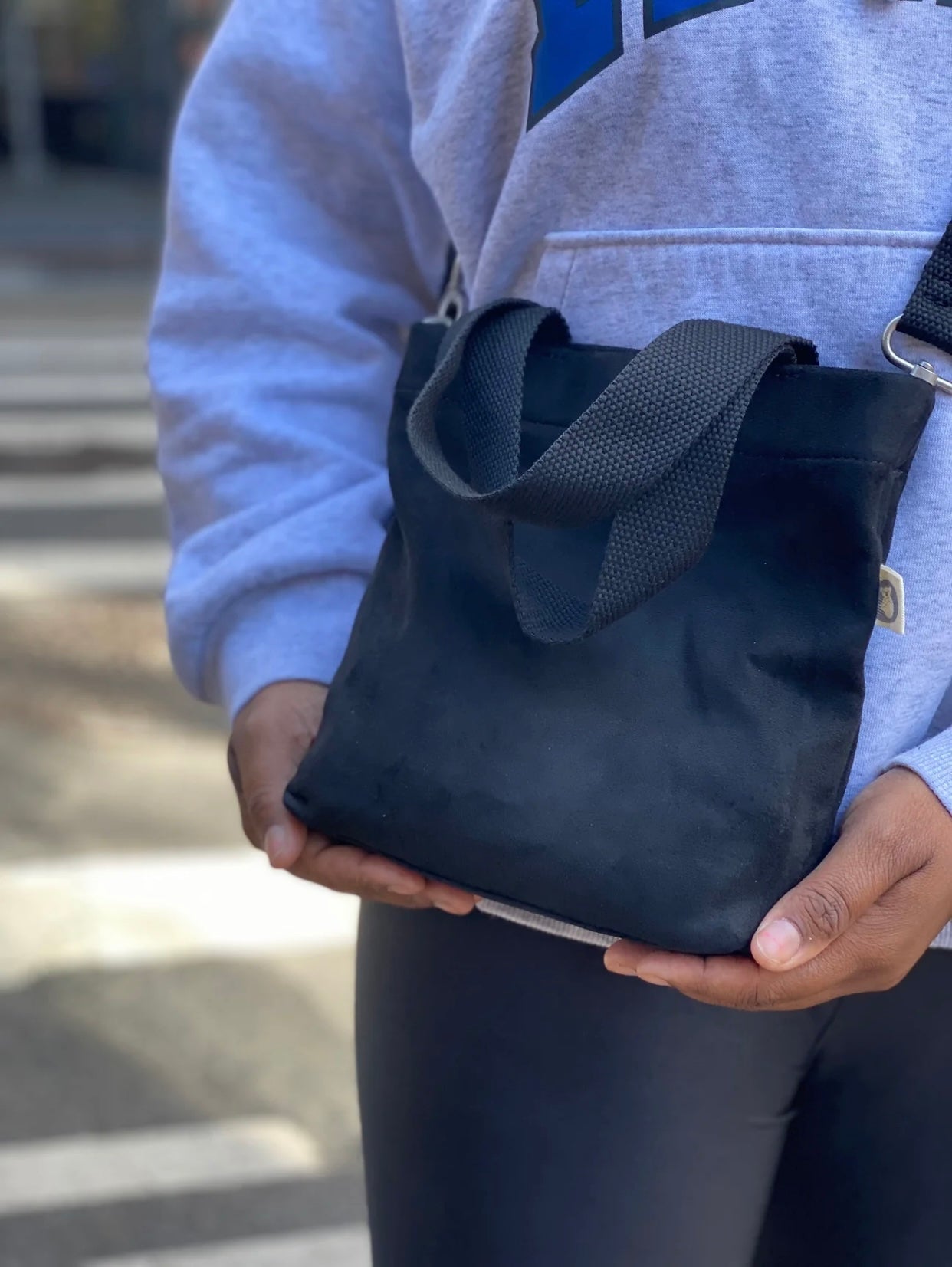 Quilted Koala Midi Town Bag in Faux Suede