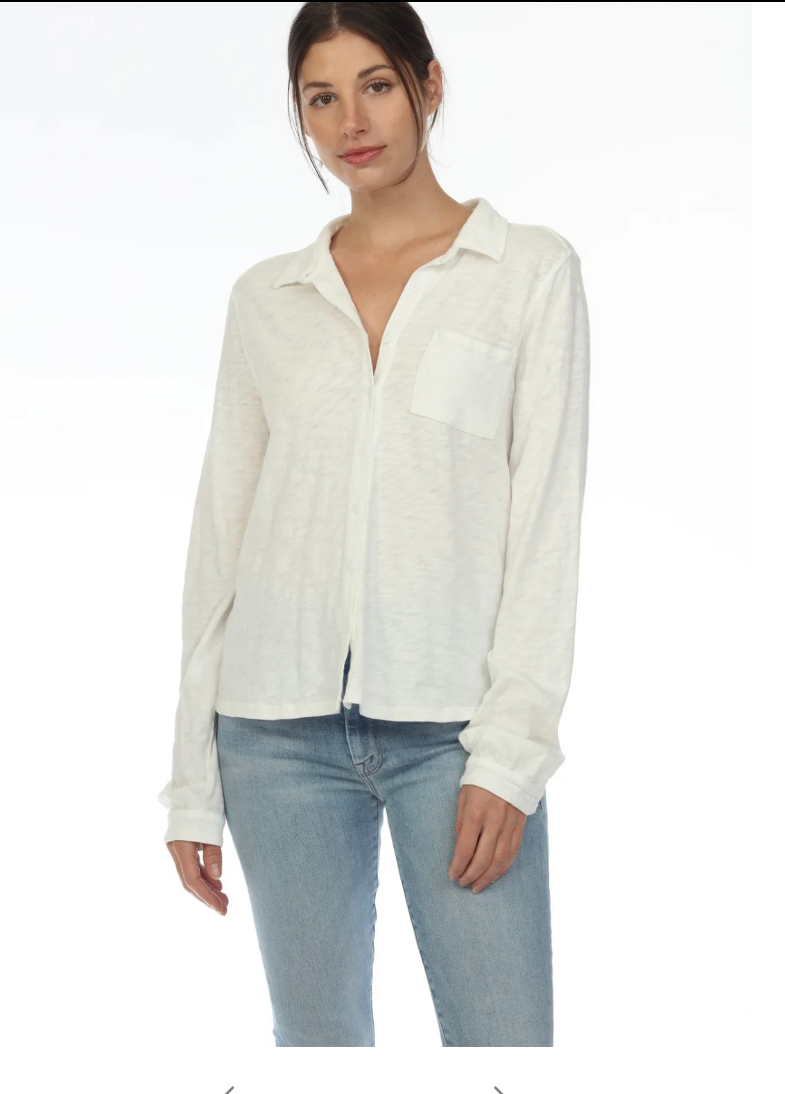 Hello Nite Button Front Shirt in White