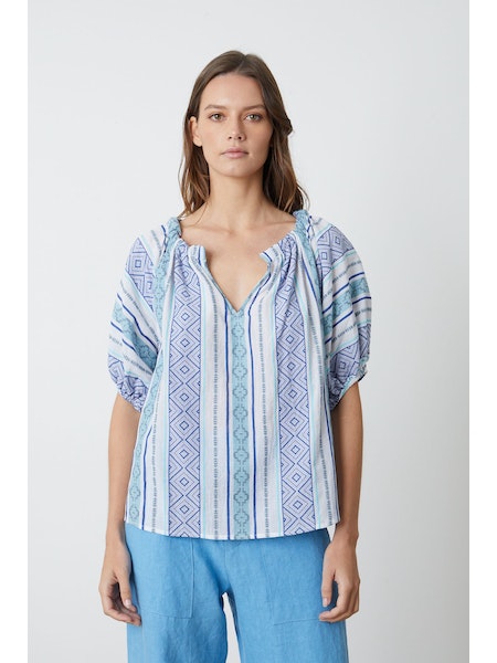 Velvet by Graham & Spencer Kimmy Top in Blue