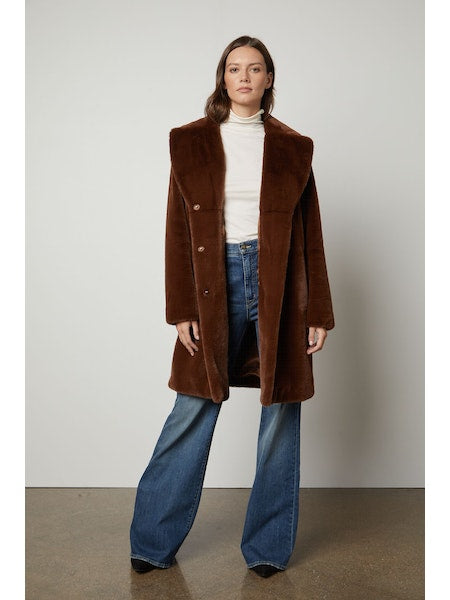 Velvet by Graham & Spencer Evalyn Coat in Brown