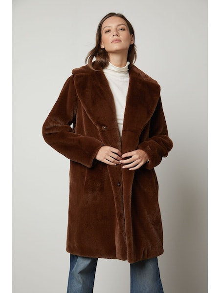 Velvet by Graham & Spencer Evalyn Coat in Brown