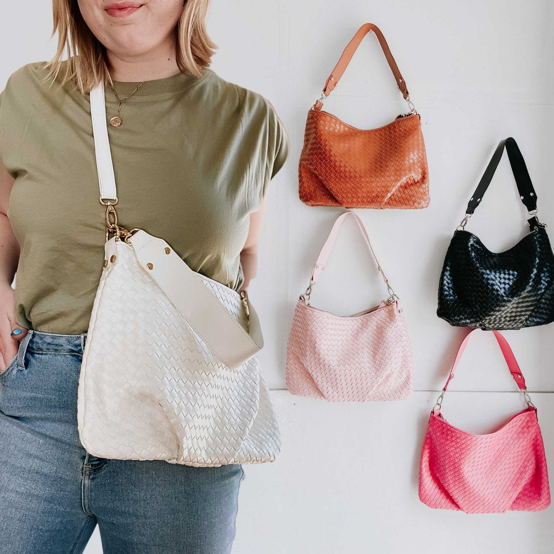Pretty Simple Remi Faux Leather Woven Bag (3 Colors)
