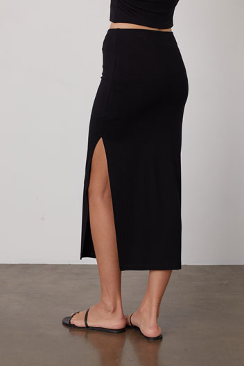 Velvet by Graham & Spencer Ella Midi Skirt in Black