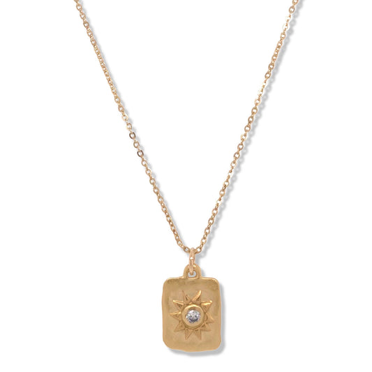 271NLG - Ash Dog Tag Gold Necklace