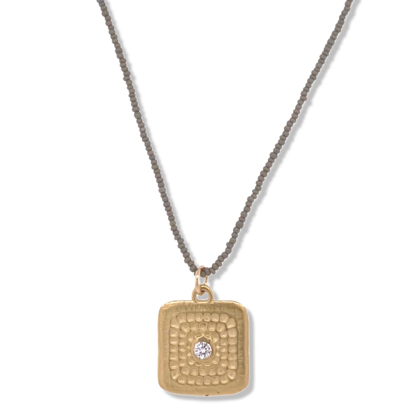 Riu necklace in gold on teeny charcoal beads | Nalu | Nantucket