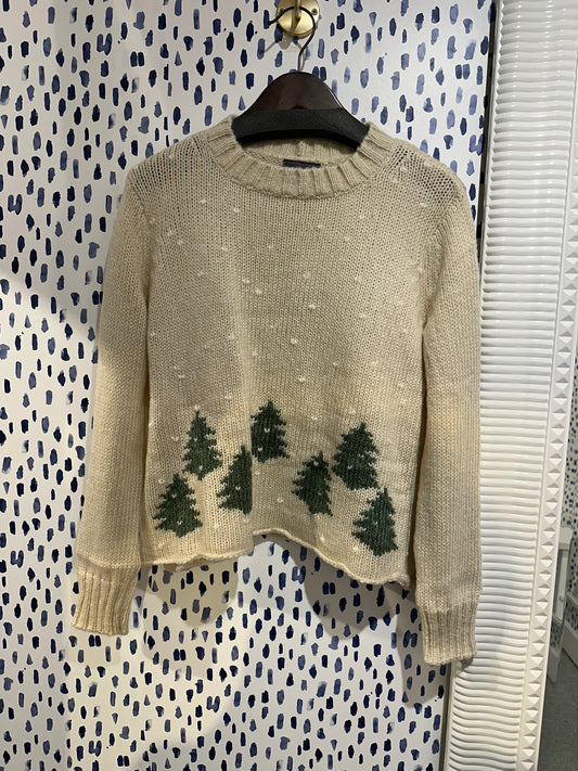 In the Trees Chunky Crew neck Sweater in Half Moon