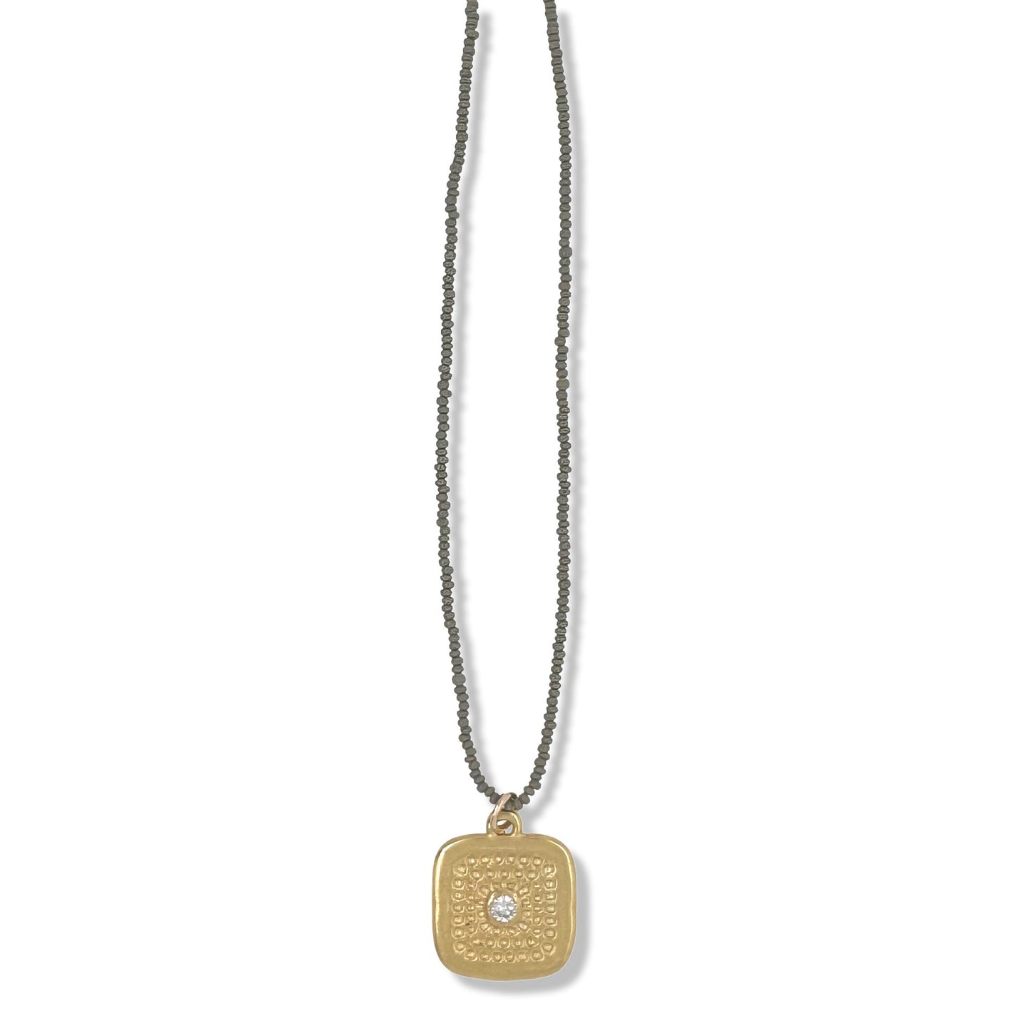 208NLGCC - Riu Necklace in Gold on Charcoal Beads