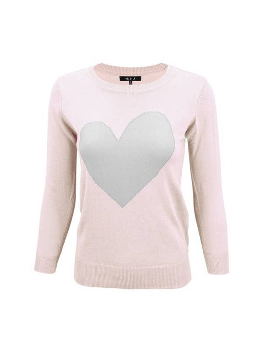 Love Heart Crew Neck Pullover Sweater