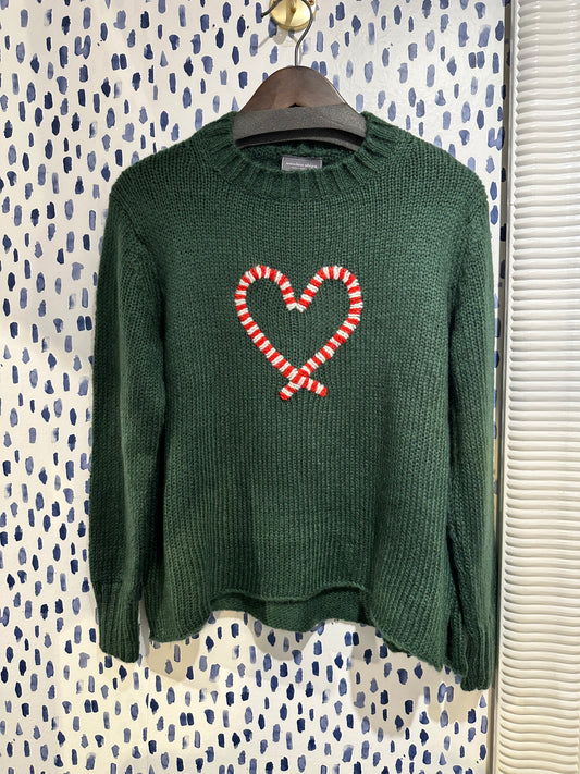 Candy Canes Hart Crew Neck Sweater