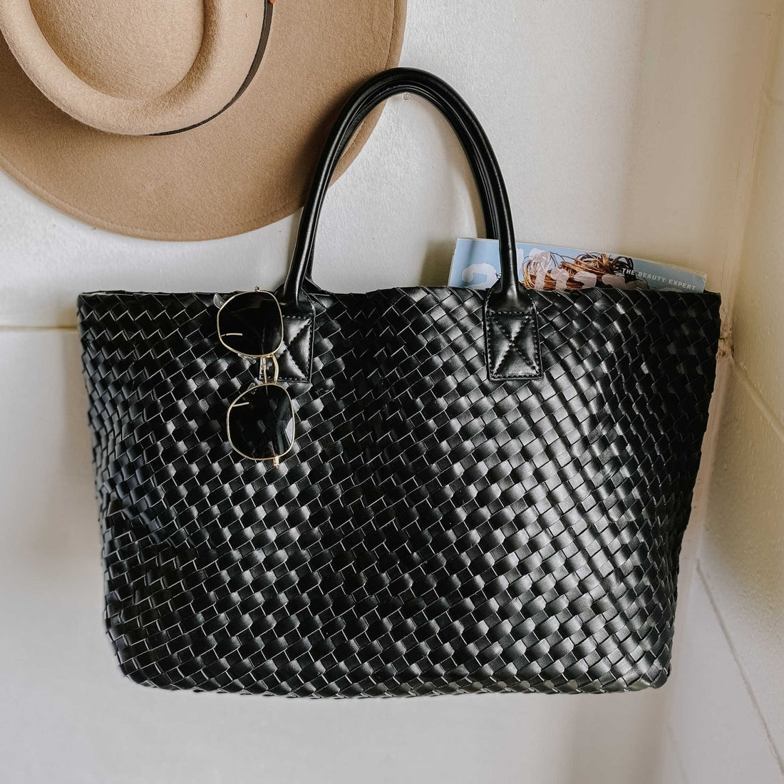 Pretty Simple Drew Faux Leather Woven Tote (3 Colors)