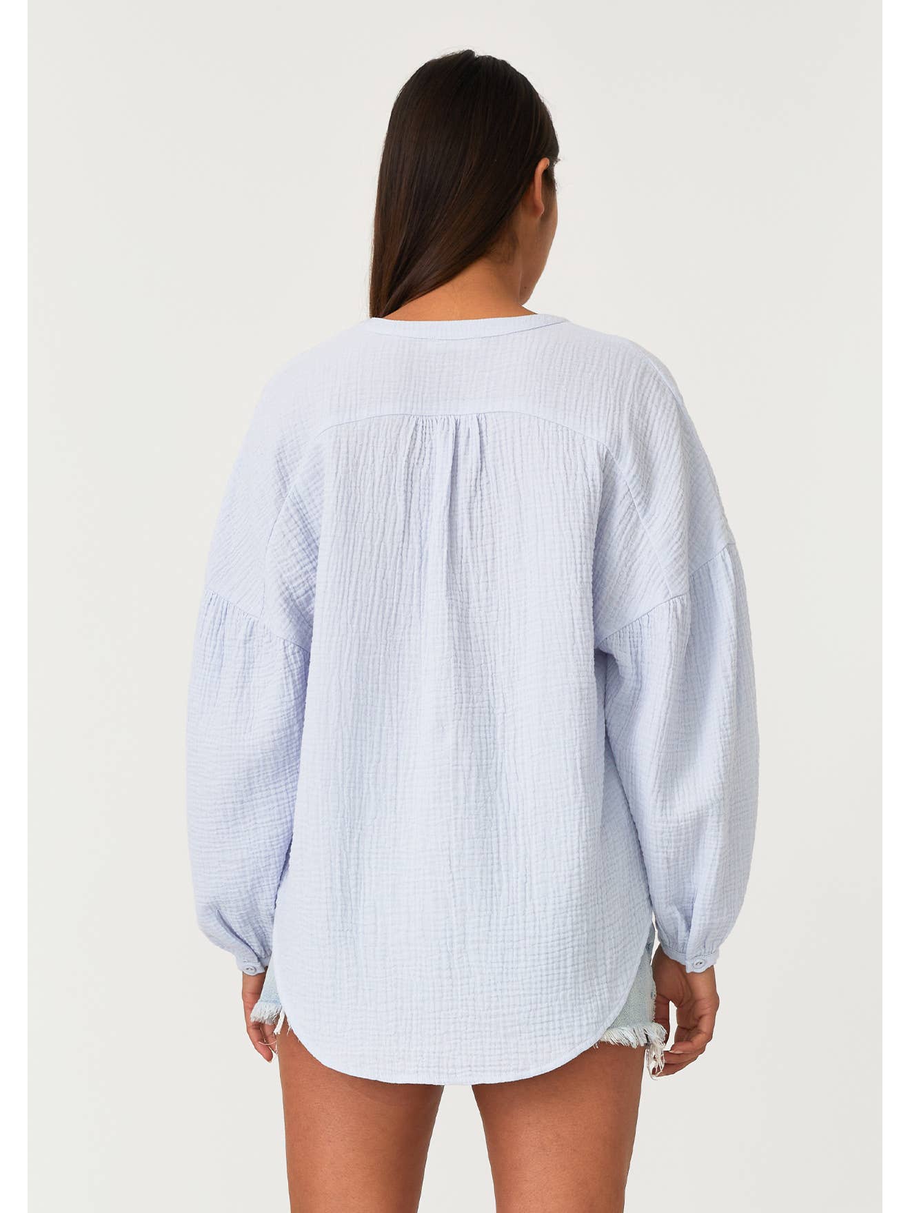 High-Low Long Sleeve Button Down