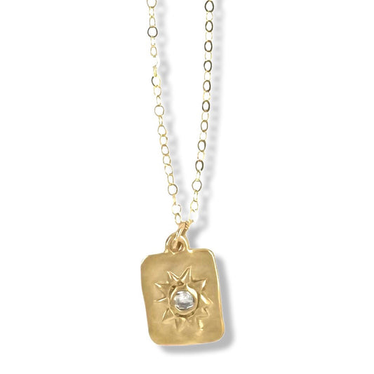 271NLG - Ash Dog Tag Gold Necklace