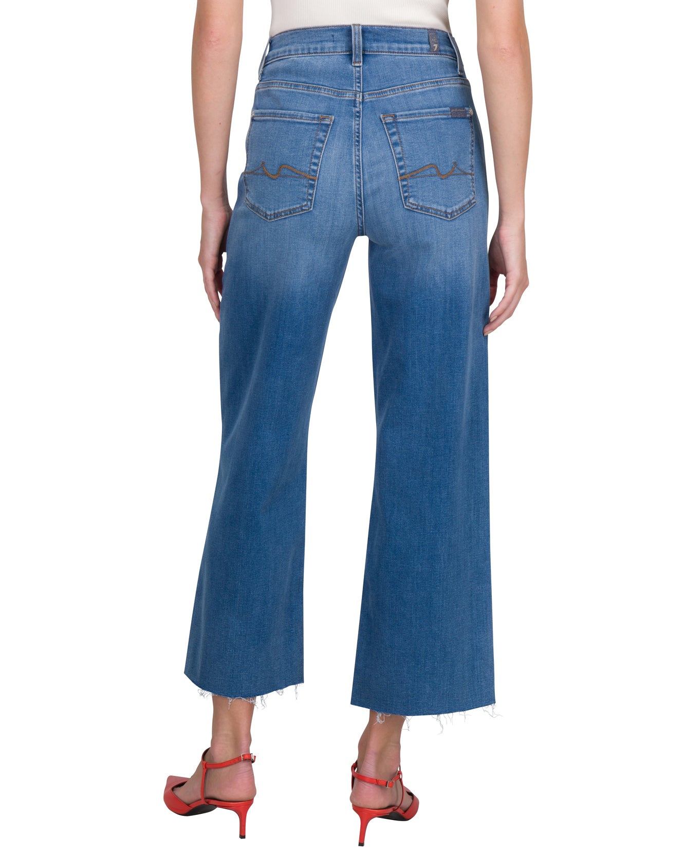 7 for All Mankind Cropped Alexa in Sapphire Blue