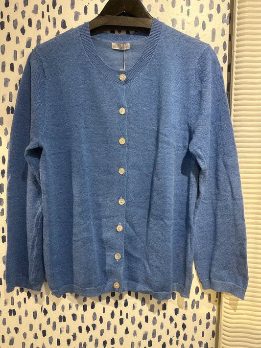Aura Cardigan Sweater in Blue Lurex